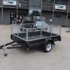 8x5 Single Axle Box 2ft Cage Trailer Heavy Duty