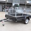 8x5 Single Axle Box 2ft Cage Trailer Heavy Duty