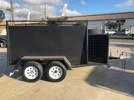 8x5 Tandem Axle One Piece Landscape : Gardening Trailer with Side Toolbox and Mower Box for Sale Melbourne Victoria